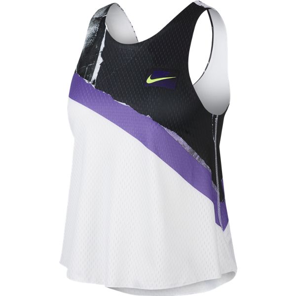 Nike Women s 2 in 1 Tank Top White Black Purple RacquetGuys
