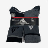 adidas Youth Badge of Sport Crew Socks (Black/Grey/White) - RacquetGuys.ca