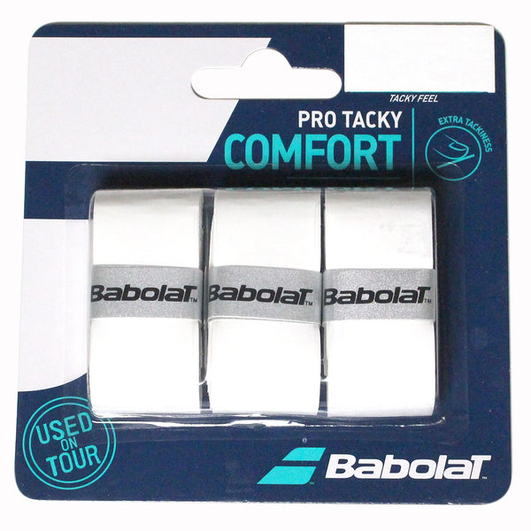 Babolat Pro Tacky Overgrip 3 Pack White RacquetGuys.ca