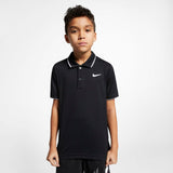 Nike Boy's Court Dri-Fit Team Polo (Black/White) - RacquetGuys.ca