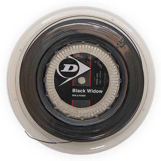 Dunlop Black Widow 18 G Tennis String Reel (Black) - RacquetGuys.ca