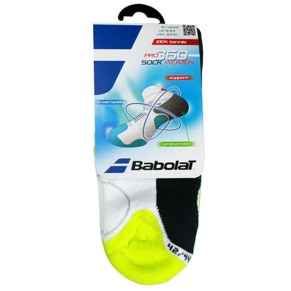 Babolat Women's Pro 360 Socks (White/Yellow) - RacquetGuys.ca