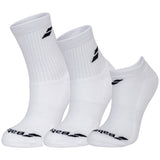 Babolat Mix 3 Pairs Socks (White) - RacquetGuys.ca