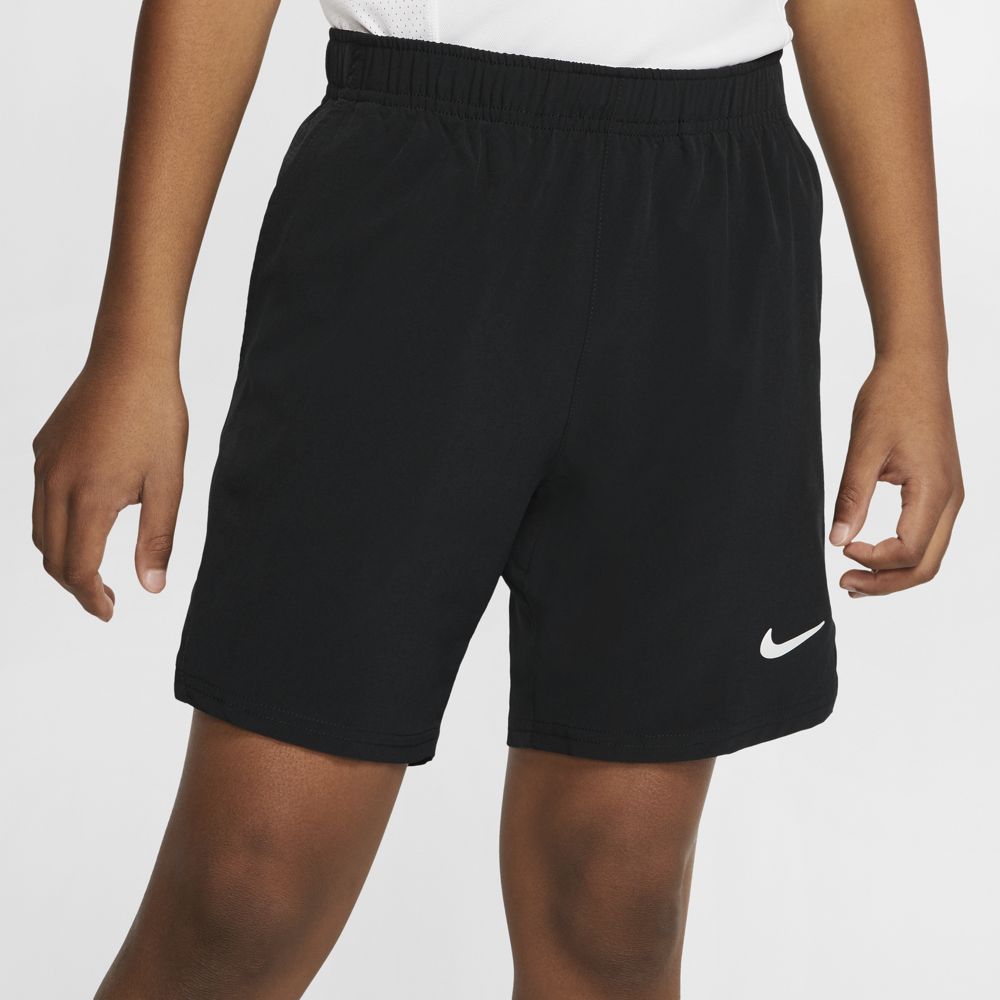 Nike Boy's Court Flex Ace Shorts (Black/White) - RacquetGuys.ca