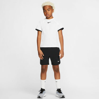 Nike Boy's Court Flex Ace Shorts (Black/White) - RacquetGuys.ca