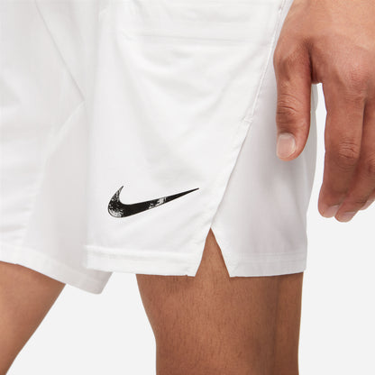 Nike Men's Dri-FIT Slam Shorts (White/Black) - RacquetGuys.ca