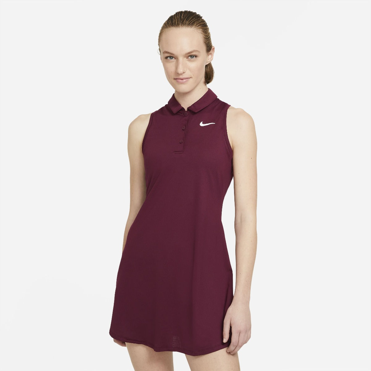 Nike Women's Victory Polo Dress (Deep Beetroot/White) - RacquetGuys.ca