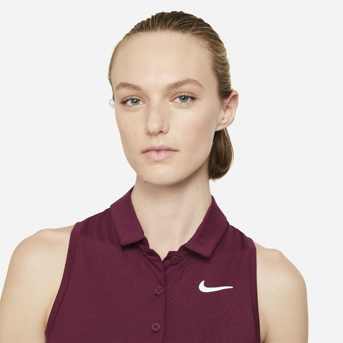 Nike Women's Victory Polo Dress (Deep Beetroot/White) - RacquetGuys.ca