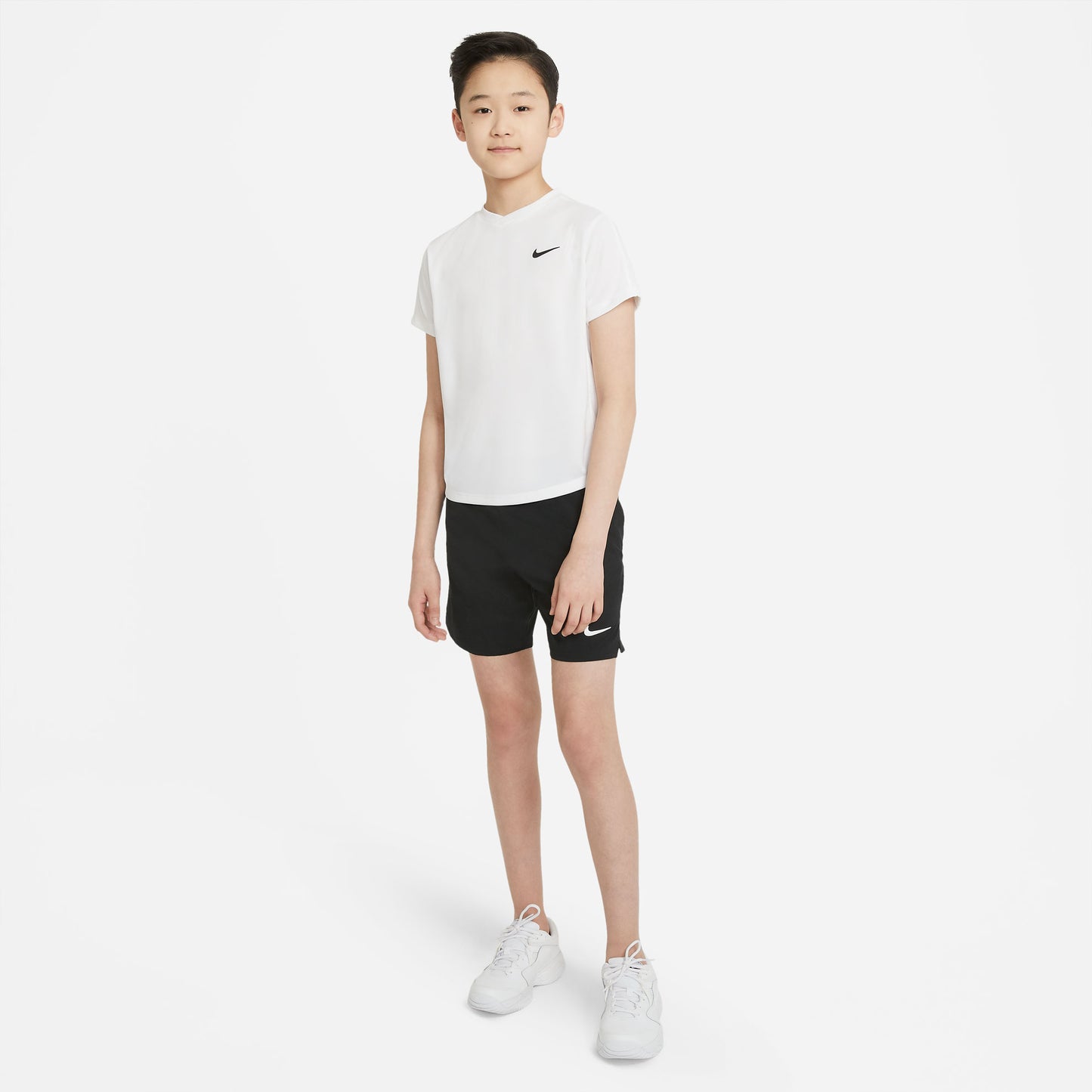 Nike Boys' Dri-FIT Victory Top (White/Black) - RacquetGuys.ca