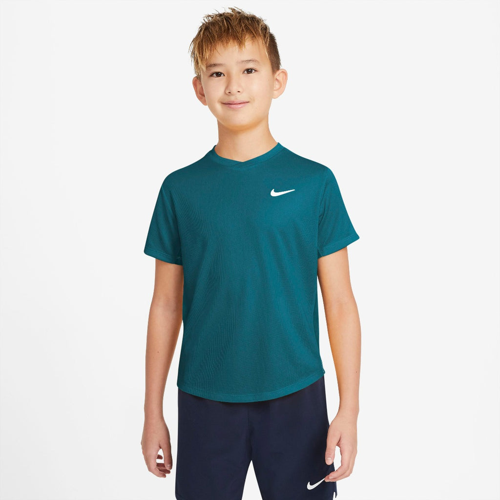Nike Boys' Dri-FIT Victory Top (Bright Spruce/White) - RacquetGuys.ca