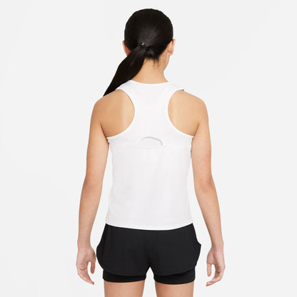 Nike Girls' Dri-FIT Victory Tank (White/Black) - RacquetGuys.ca
