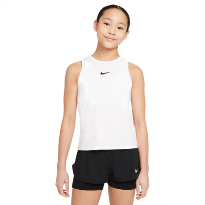 Nike Girls' Dri-FIT Victory Tank (White/Black) - RacquetGuys.ca
