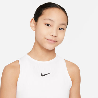 Nike Girls' Dri-FIT Victory Tank (White/Black) - RacquetGuys.ca