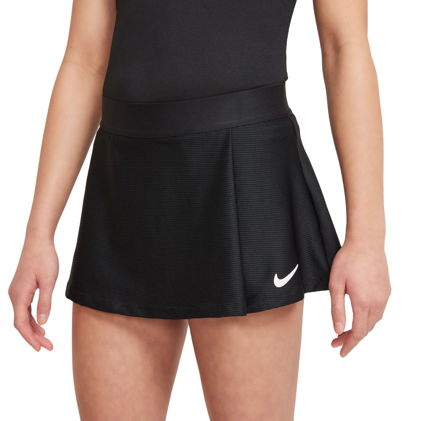 Nike Girls' Dri-FIT Victory Flouncy Skirt (Black/White) - RacquetGuys.ca