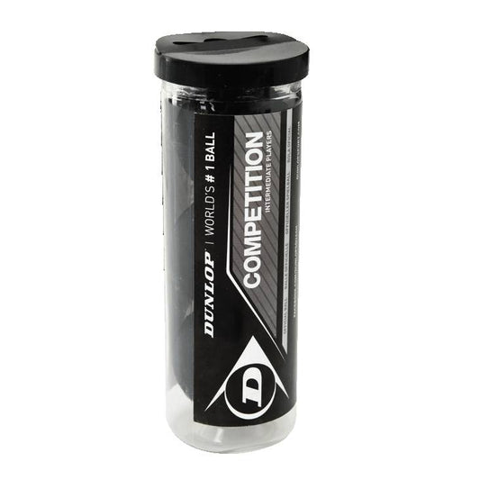 Dunlop Competition Single Yellow Dot Squash Ball 3-Ball Tube
