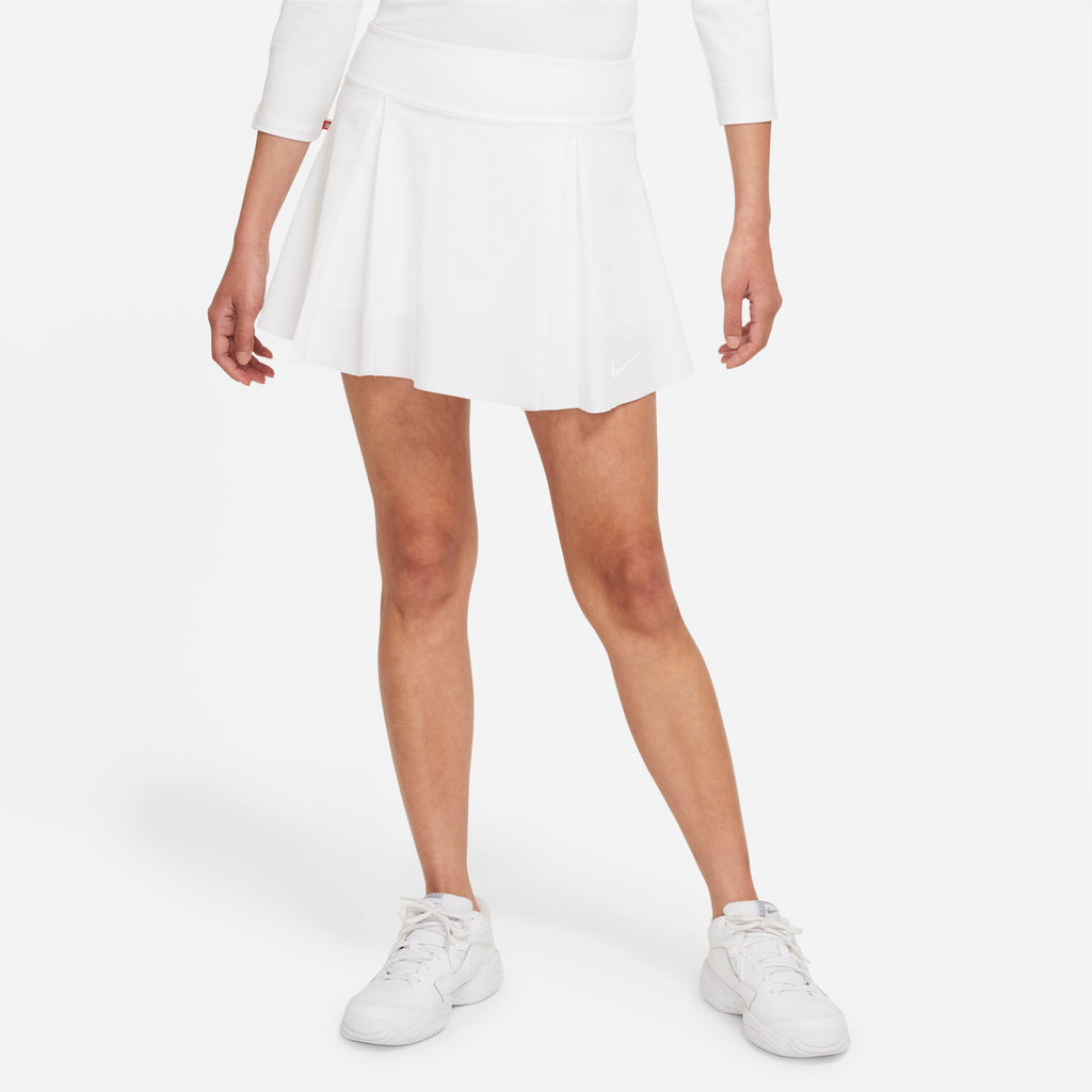 Nike Women's Dri-FIT Club Tennis Skirt (White/Black) - RacquetGuys.ca