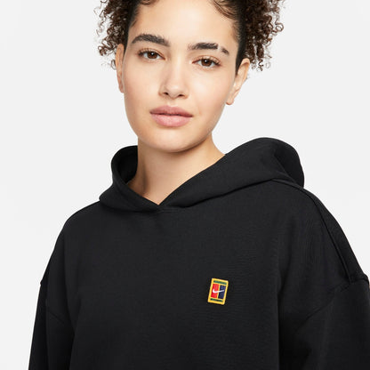 Nike Women's Fleece Heritage Tennis Hoodie (Black) - RacquetGuys.ca