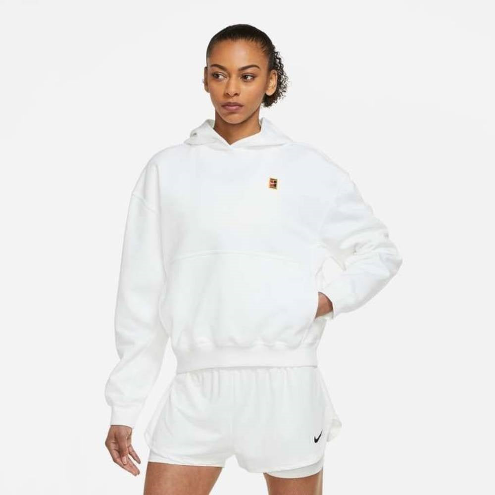 Nike Women's Fleece Heritage Tennis Hoodie (White) - RacquetGuys.ca