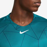 Nike Men's Dri-FIT Advantage Print Top (Bright Spruce/White) - RacquetGuys.ca