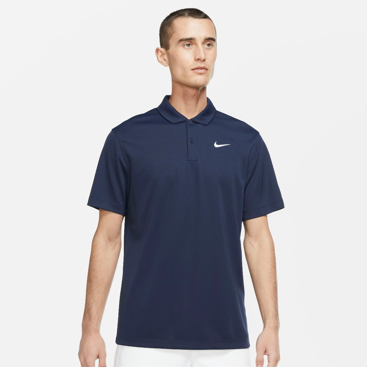 Nike Men's Dri-FIT Victory Solid Polo (Obsidian/White) - RacquetGuys.ca