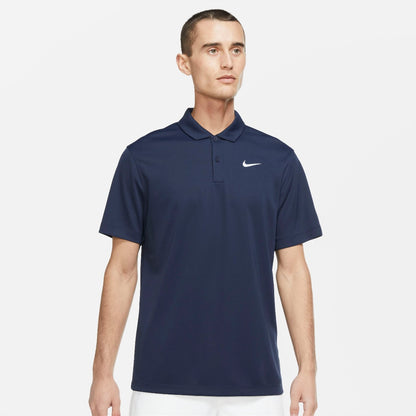 Nike Men's Dri-FIT Victory Solid Polo (Obsidian/White) - RacquetGuys.ca
