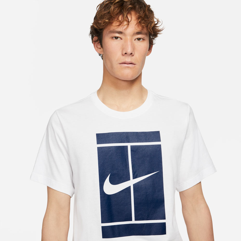 Nike Men's Seasonal NikeCourt Top (White/Blue) - RacquetGuys.ca