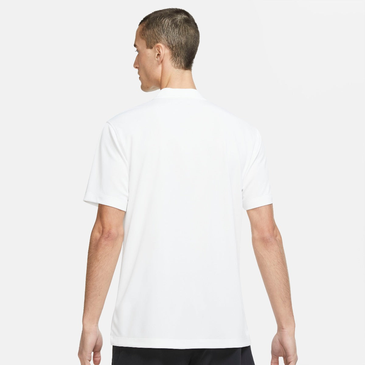 Nike Men's Dri-FIT Victory Blade Solid Polo (White/Black) - RacquetGuys.ca