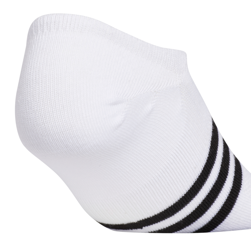 adidas Women's Superlite 3 Stripe No-Show Socks (Black/Grey/White) - RacquetGuys.ca