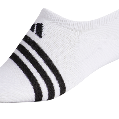 adidas Women's Superlite 3 Stripe No-Show Socks (Black/Grey/White) - RacquetGuys.ca