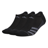 adidas Men's Superlite 3 Stripe No-Show Socks 3 Pack (Black)