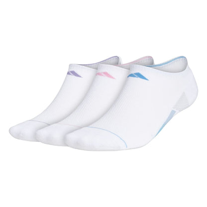 adidas Women's Superlite 3 Stripe No-Show Socks (White) - RacquetGuys.ca