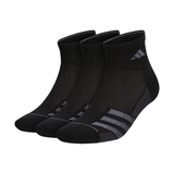 adidas Men's Superlite Quarter Crew Socks 3 Pack (Black)