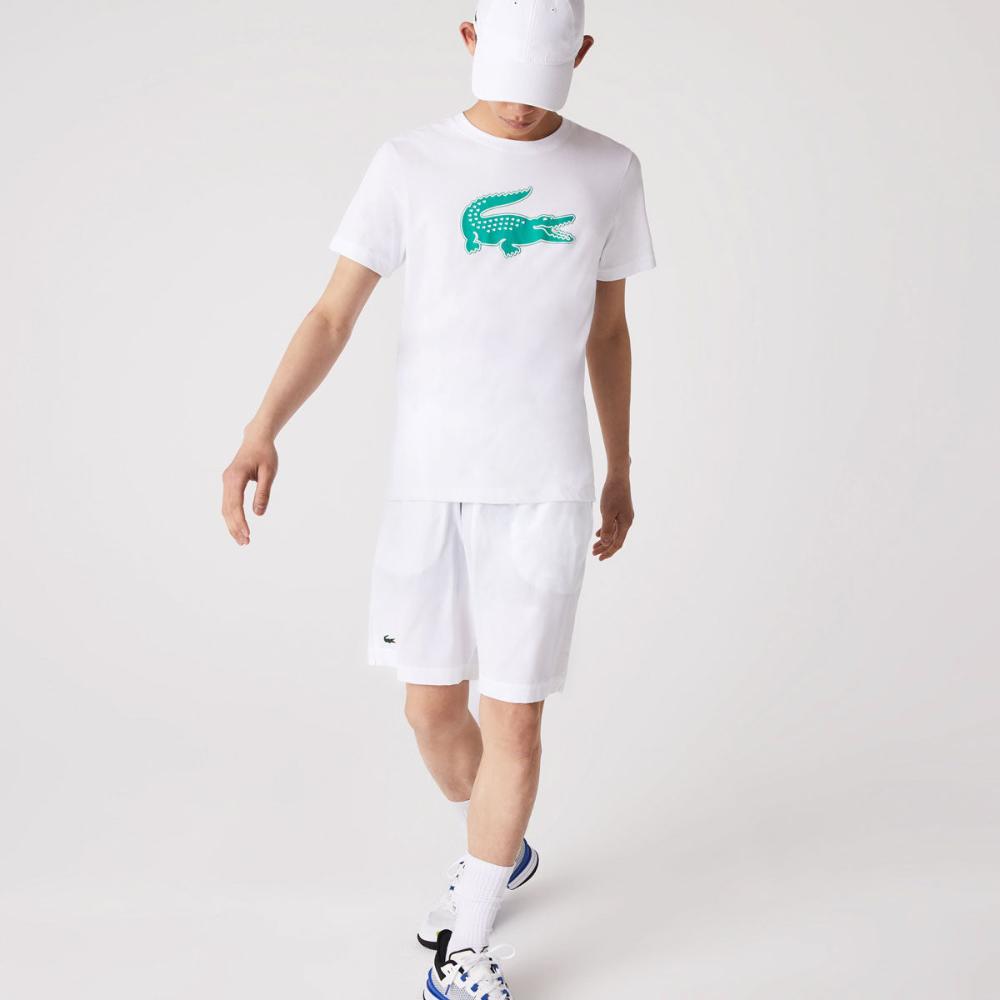 Lacoste Men's Ultra Light Short (White/Navy Blue) - RacquetGuys.ca
