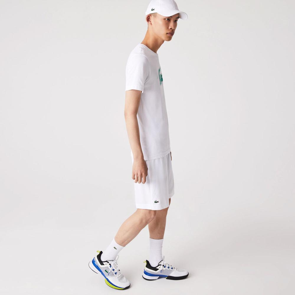 Lacoste Men's Ultra Light Short (White/Navy Blue) - RacquetGuys.ca