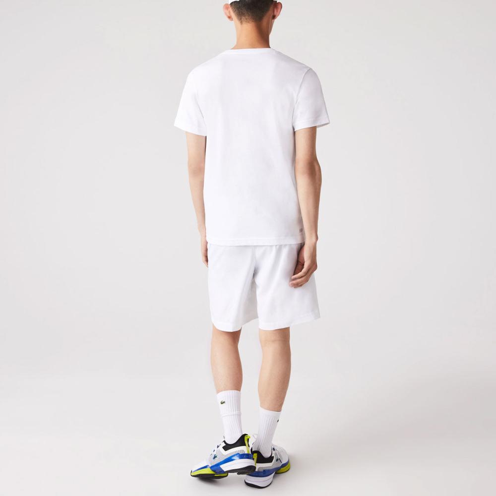 Lacoste Men's Ultra Light Short (White/Navy Blue) - RacquetGuys.ca