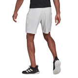 adidas Men's Club Stretch Woven 9-Inch Shorts (White/Black) - RacquetGuys.ca