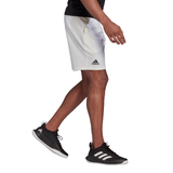 adidas Men's Club Stretch Woven 7-Inch Shorts (White/Black) - RacquetGuys.ca