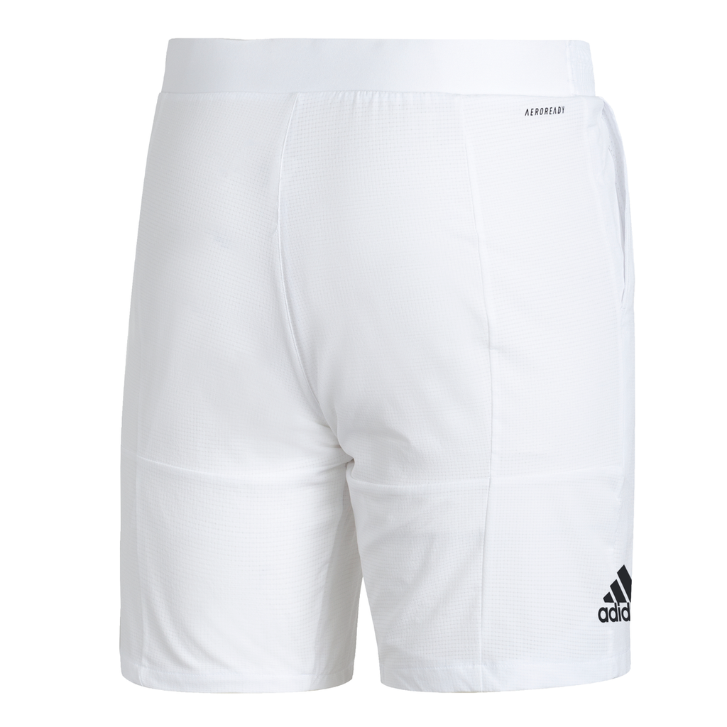 adidas Men's Club Stretch Woven 9-Inch Shorts (White/Black