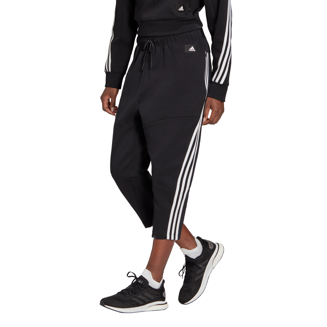adidas Sportswear Z.N.E Wrapped 3-Stripes 7/8 Pants (Black/White) - RacquetGuys.ca