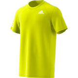 adidas Men's Club 3 Stripes Top (Yellow) - RacquetGuys.ca