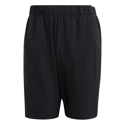 adidas Men's Club Stretch Woven 9-Inch Shorts (Black/White) - RacquetGuys.ca