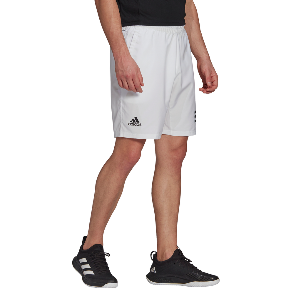 adidas Men s Club 3 Stripes Shorts White Black RacquetGuys