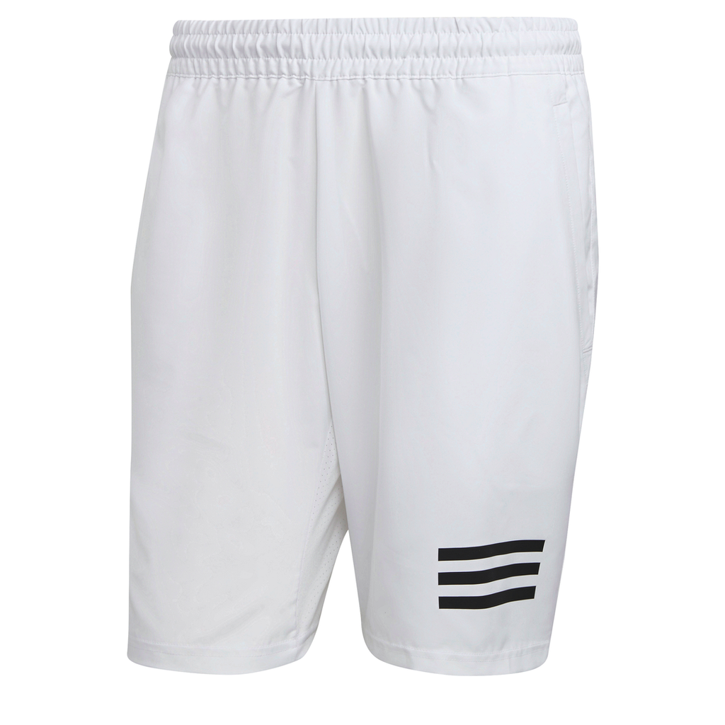 adidas Men s 3 Stripe Club Short White Black RacquetGuys