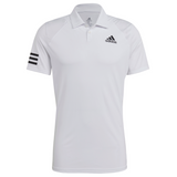 adidas Men's Club 3 Stripes Polo (White/Black) - RacquetGuys.ca