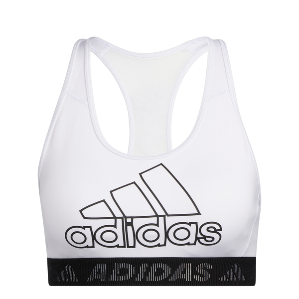 adidas Don t Rest Badge of Sport Women s Sports Bra White Black RacquetGuys