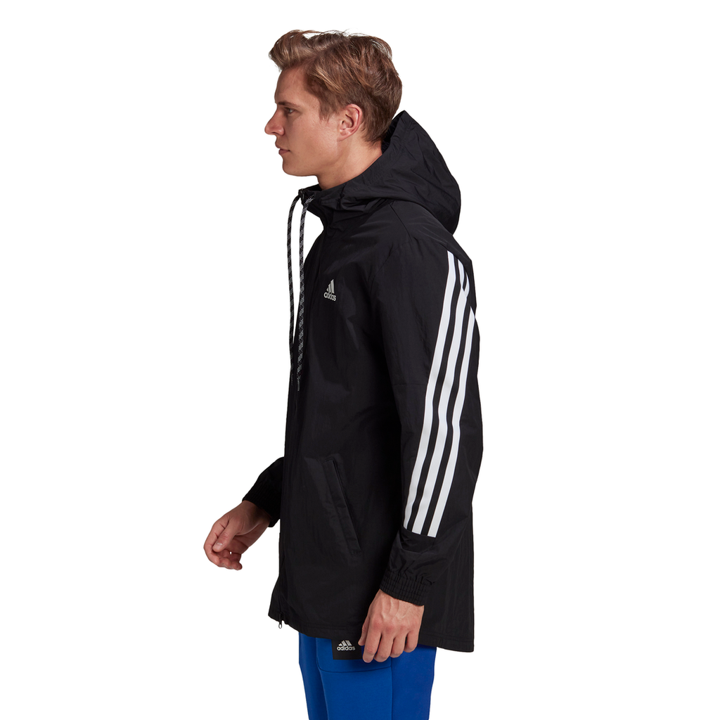 Adidas jacket 2025 black stripes