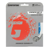 Gamma Synthetic 16 with Wearguard Tennis String (Blue) - RacquetGuys.ca