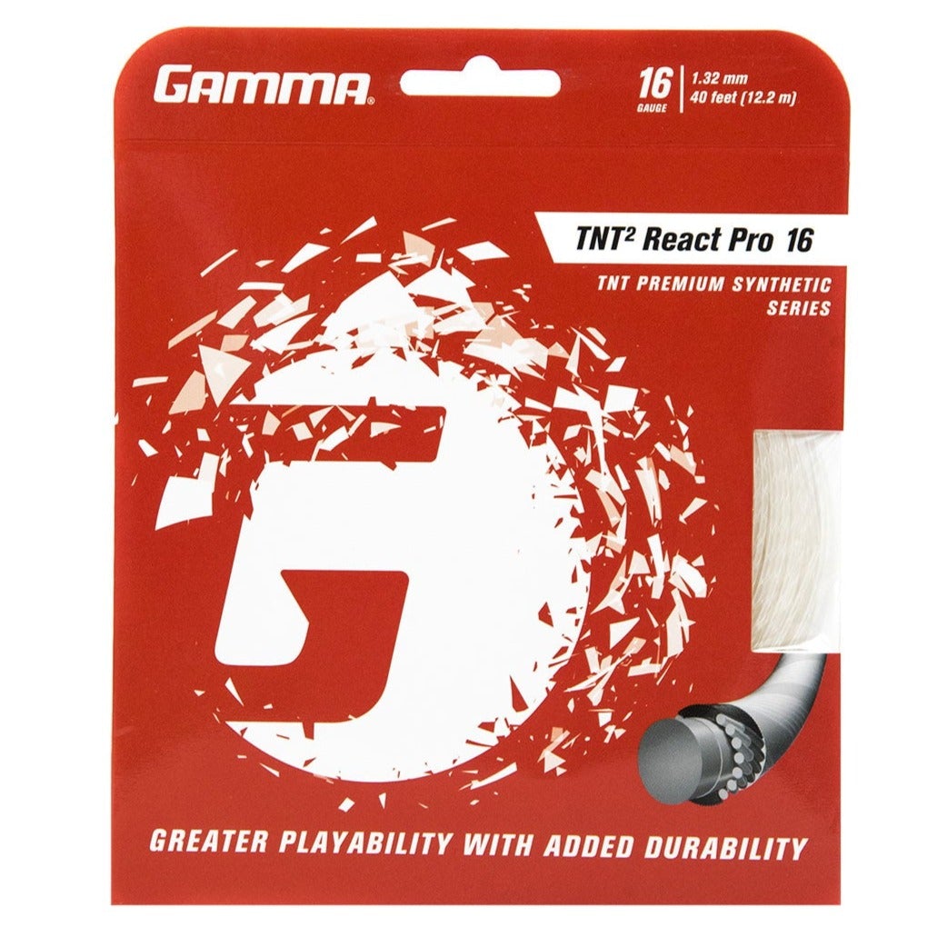Gamma TNT2 React Pro 16 Tennis String (White) - RacquetGuys.ca
