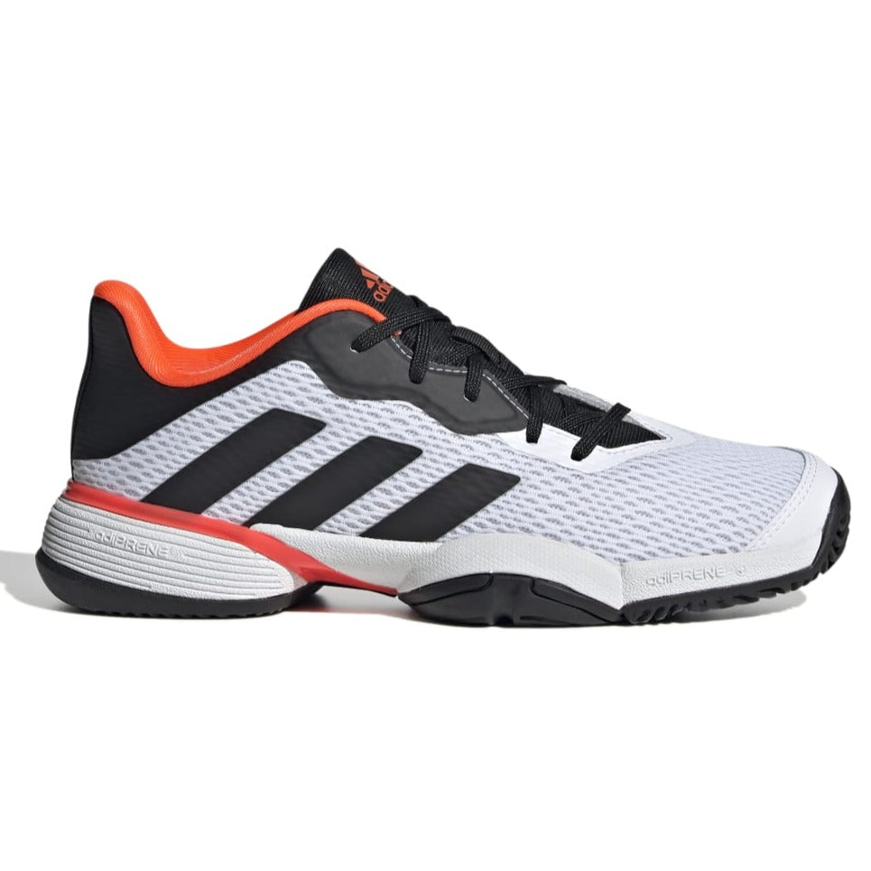 adidas Barricade Junior Tennis Shoe (White/Black/Red) - RacquetGuys.ca