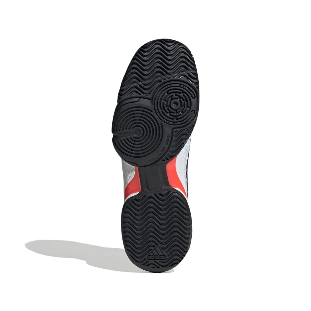 adidas Barricade Junior Tennis Shoe (White/Black/Red) - RacquetGuys.ca